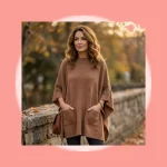 Poncho Mousse Bolso Tricot Premium Feminino Confortável Luxuoso.