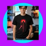 Camiseta Darth Vader Sabre De Luz Vermelho Estilo Futurista Star Wars