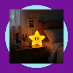 Luminária De Mesa Estrela Super Mario Decoração Geek Amarelo 12v
