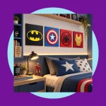 Kit Quadros Heróis 3D Alto Relevo MDF Decoração Quarto
