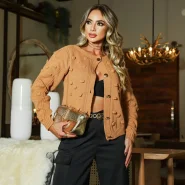 Casaco Feminino de Inverno Grosso Blusa de Frio em Tricot Estilo Cardigan