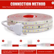 Fita LED para deixar seu cômodo mais chique! Kit 1m a 10m Mangueira LED 5050 120LEDS Direta Com Dupla face IP65 Blindada 2835 18w/m 110v/220v