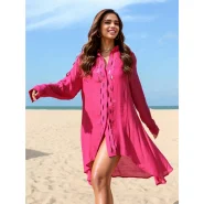 Linda, só elogios nos comentários! Saída de praia Detalhes em renda Tecido macio respirável