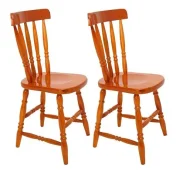 Kit 2 Cadeiras Madeira Maciça Colonial 150 Piratini Cor Mel Sala Jantar
