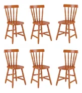 Conjunto 6 Cadeiras Madeira Eucalipto Mel Piratini Mel