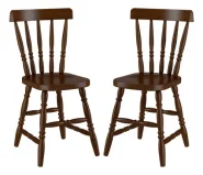 Conjunto 2 Cadeiras Madeira Eucalipto Castanho Piratini Liso Marrom