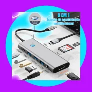 9 em 1 Usb Tipo C Hub Adaptador De Parágrafo Cabo de 4K 60Hz SD/TF
