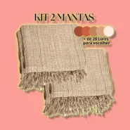 Kit 2 Mantas Decorativas Para Sofá Luxuosa Tamanho 210X120 Tecido 100% Algodão Casa Nova Elegante