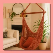 Rede Cadeira Balanço Descanso Teto Suspensa Trançada Reforçada  Varias Cores
