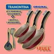 Frigideira Antiaderente Tramontina  Aluminio Turim jogo 3 Peças