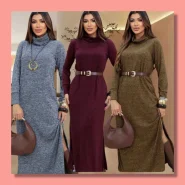 Vestido Longo Feminino Lanzinha Canelado Premium Manga Cumprida Com Fendas Laterais