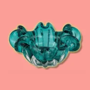 Centro De Mesa Decorativo De Murano Laradore Verde Esmeralda Verde Esmeralda