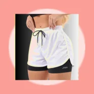 Short Duplo Compreensão Fitness Bermuda Academia Feminino