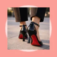 Scarpin Feminino Verniz Bico Fino Salto Médio Sola Vermelha