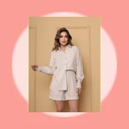 Conjunto Linho Camisa e Short Lançamento Moda Feminina