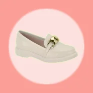Sapato Mocassim Feminino Moleca Conforto Corrente Branco, Nude ou Preto