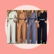 conjunto calça pantalona social blusa manga longa botões