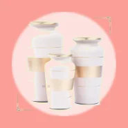 Vaso Grande Decorativo Enfeite Rack Sala Trio De Vasos Luxo Cor Nude Faixa Listras