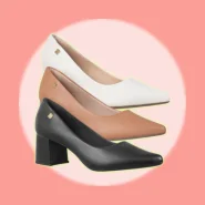 Scarpin Feminino Sapato Salto Bloco Bico Fino Promoçao Gigil