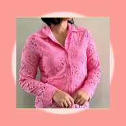 Camisa em Laise 100% algodão com forro na frente, charme e elegância!