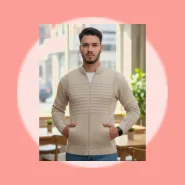 Casaco Sueter Masculino Lã Com Zíper Trico Blusa De Frio