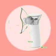 Nebulizador Inalador Portátil Bahrein Sem Fio A Pilha Ou Cabo Usb Cor Branco Com Azul Compacto Mesh Bivolt Nebulizador Inalador Silencioso 127/220v
