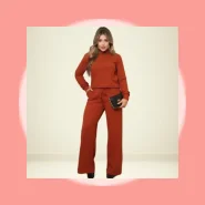 Conjunto Feminino De Frio Lãzinha Calça E Blusa Gola Alta