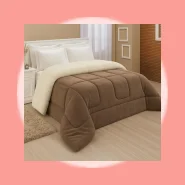 Coberdrom Casal Queen Dupla Face Sherpa Pele de Carneiro Peludo