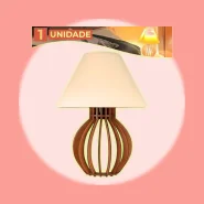Abajur Clássico Cabeceira Criado Mudo Quarto Madeira Marrom  Shopee.