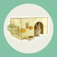 Kit Casinha Para Coelho E Roedores Grandes Porta Feno