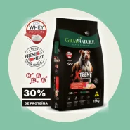 Ração Whey Protein Grannature Xtreme 30% Proteína para Cães Adultos 15kg