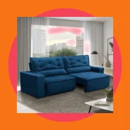Sofá Retrátil e Reclinável 3 lugares com Molas 1,80m Livia Suede