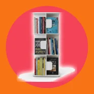 Estante Para Livros Giratória Compacta Para 120 Livros  Branco