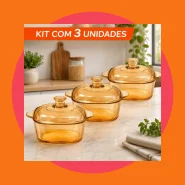 Travessa de Vidro Âmbar com Tampa 800ml/850ml para Mesa Posta Premium