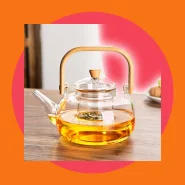 Chaleira Vidro Borossilicato com Alça de Bambu 1000ml