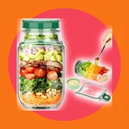 Copo Pote de Salada Portátil com Compartimento de Molho Marmita