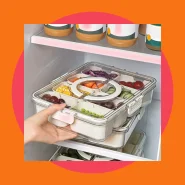 Pote Acrílico Luxo Multiuso Com 4 Ou 8 Divisórias Para Frutas Legumes