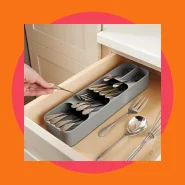 Porta Talheres Gaveta Organizador Separador Cozinha Colher Garfo Faca