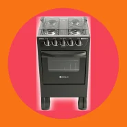 Fogão de Piso Braslar New Sirius 4 Bocas Preto Mesa Inox
