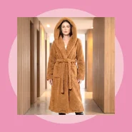 Sobretudo Teddy Feminino Inverno Capuz E Cinto