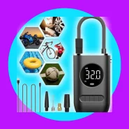 Mini Compressor de Ar Digital 130 PSI Portátil com Lanterna LED