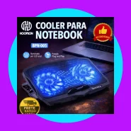 Base Cooler para Notebook Hoopson LED Azul 2 Fans Silenciosos USB