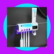 Porta Escova Dentes Com Esterilizador Uv Aplicador Pasta de Dente