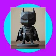 Miniatura Batman Low Poly 3D em PLA – Decoração Geometrica Geek