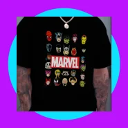 Camiseta clássica Marvel Geek 100% Algodão