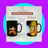 Caneca Magica Goku Super Saiyajin lançando o Kamehameha