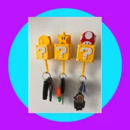 Combo 3 Porta Chaves Geek Cogumelo Estrela Moeda