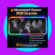 Mousepad Gamer RGB LED XXL Grande Antiderrapante USB