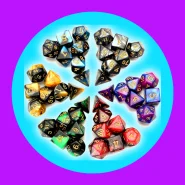 Kit 7 Dados de RPG Perolados Com Bolsinha de Veludo