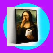 Quadro Decorativo Monalisa Papel Higiênico Banheiro